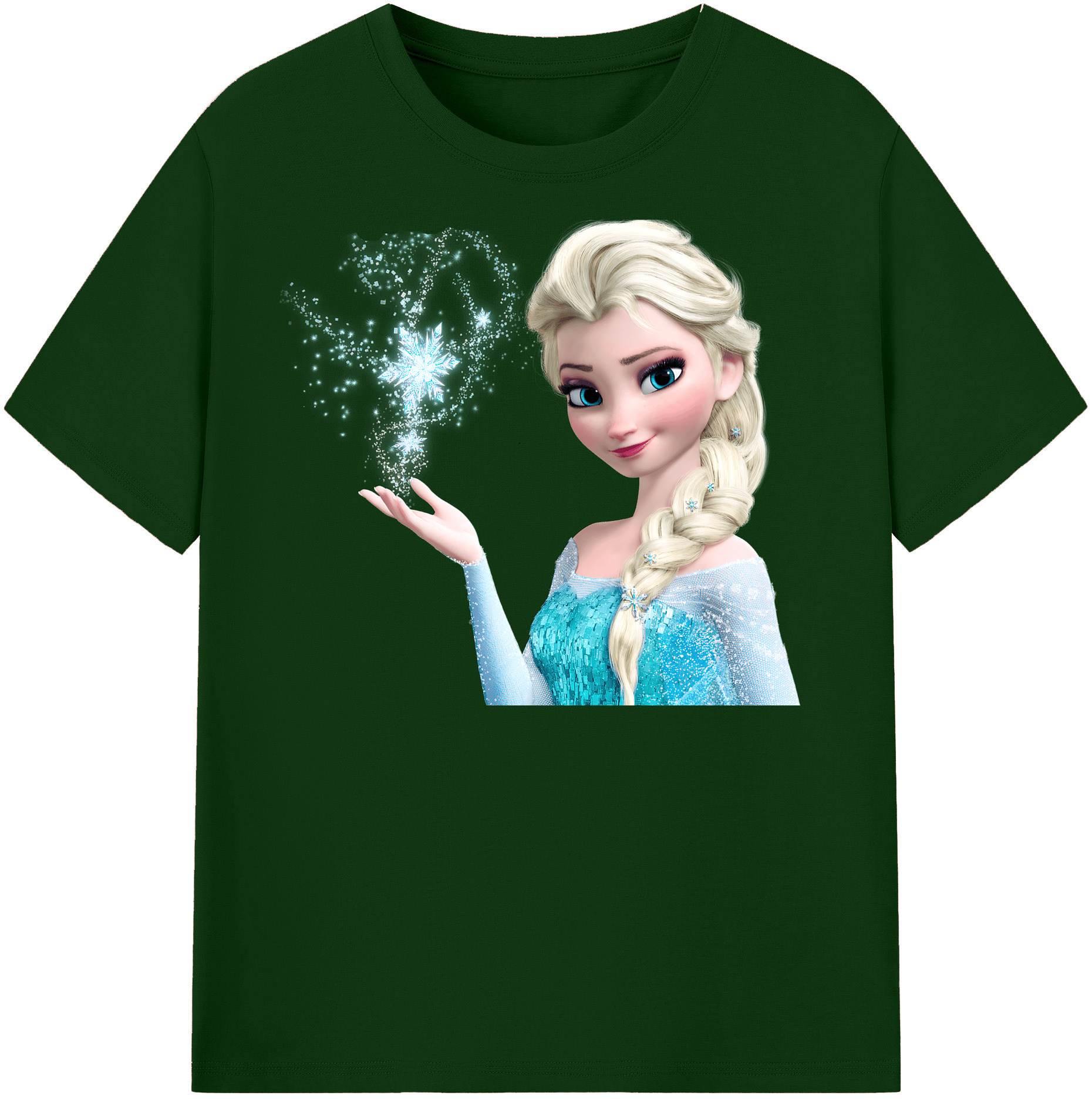（画像用） アナと雪の女王 アンナ エルサ Frozen Anna Elsa 綿100％半袖Tシャツ（フロントプリント）